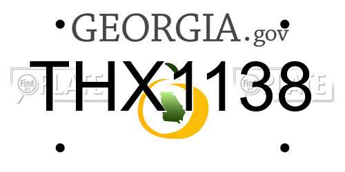 THX1138 Georgia License Plate