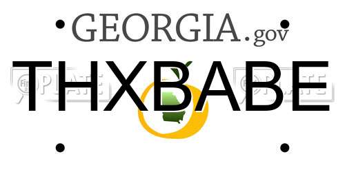 THXBABE Georgia License Plate