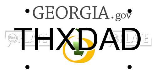 THXDAD Georgia License Plate