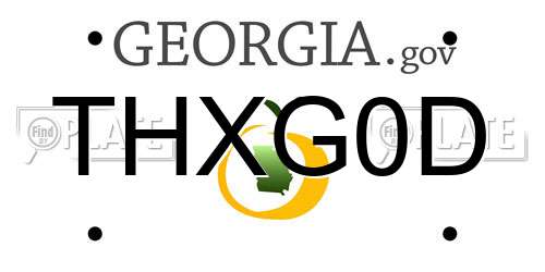 THXG0D Georgia License Plate