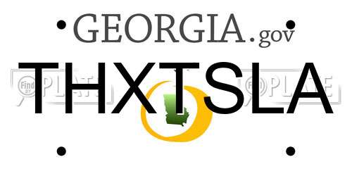 THXTSLA Georgia License Plate