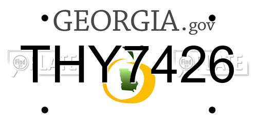 THY7426 Georgia License Plate
