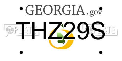 THZ29S Georgia License Plate