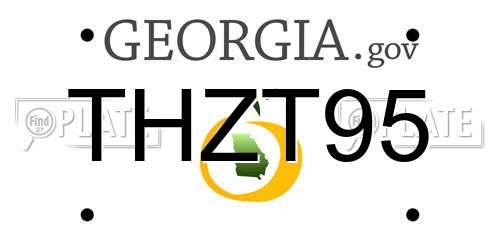 THZT95 Georgia License Plate