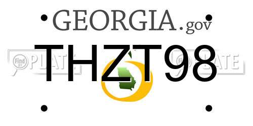 THZT98 Georgia License Plate