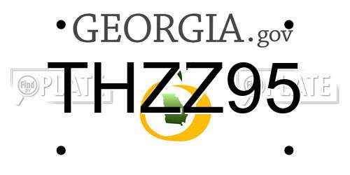 THZZ95 Georgia License Plate