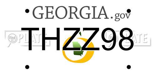 THZZ98 Georgia License Plate