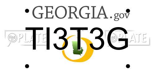 TI3T3G Georgia License Plate