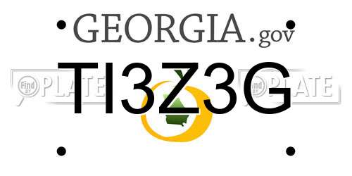 TI3Z3G Georgia License Plate