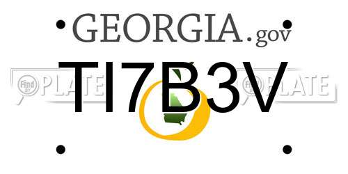 TI7B3V Georgia License Plate