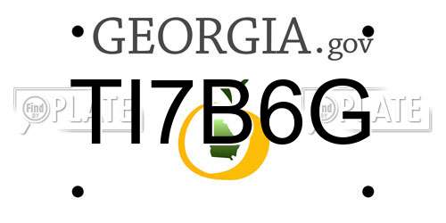 TI7B6G Georgia License Plate
