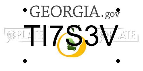 TI7S3V Georgia License Plate