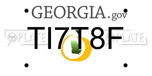 TI7T8F Georgia License Plate