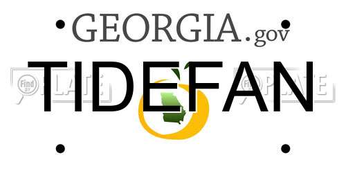 TIDEFAN Georgia License Plate