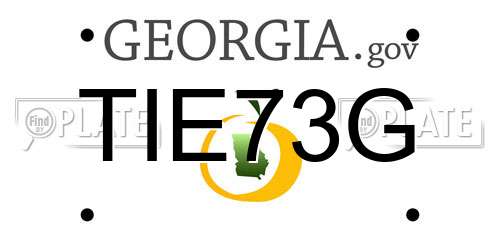 TIE73G Georgia License Plate