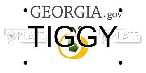TIGGY Georgia License Plate