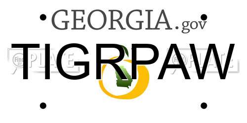 TIGRPAW Georgia License Plate