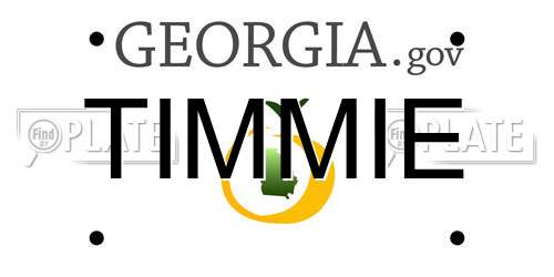 TIMMIE Georgia License Plate