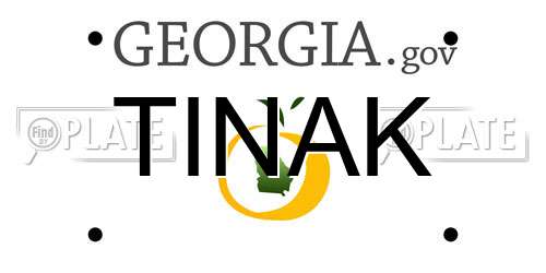 TINAK Georgia License Plate