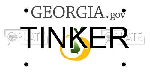 TINKER Georgia License Plate