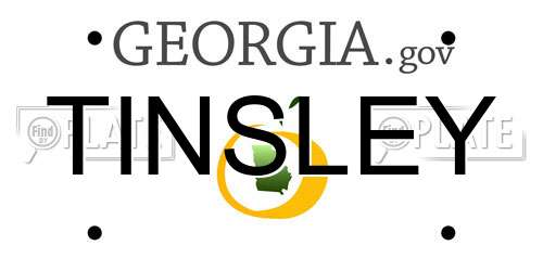 TINSLEY Georgia License Plate
