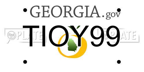 TIOY99 Georgia License Plate
