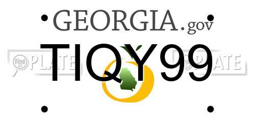 TIQY99 Georgia License Plate