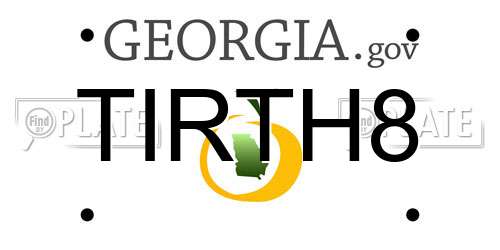TIRTH8 Georgia License Plate