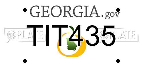 TIT435 Georgia License Plate