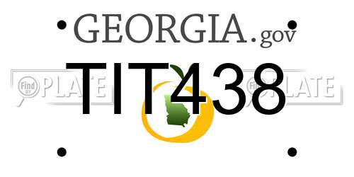 TIT438 Georgia License Plate