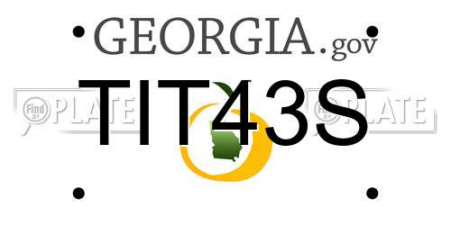 TIT43S Georgia License Plate