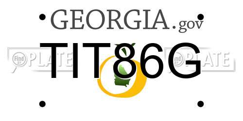 TIT86G Georgia License Plate