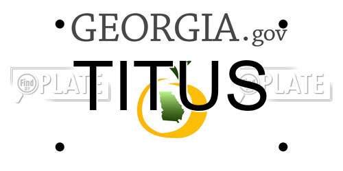 TITUS Georgia License Plate