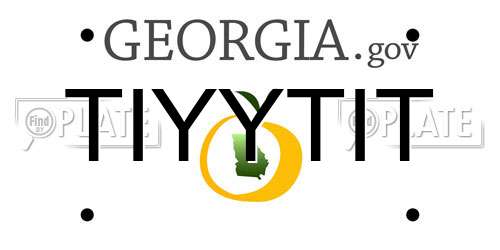 TIYYTIT Georgia License Plate