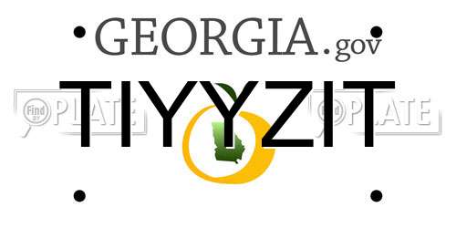 TIYYZIT Georgia License Plate