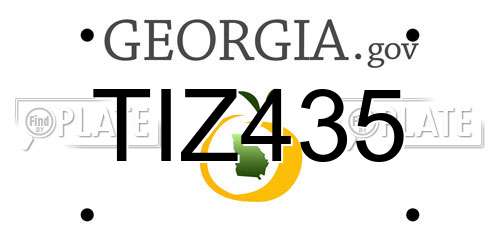 TIZ435 Georgia License Plate