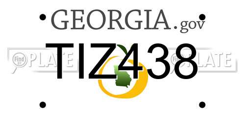 TIZ438 Georgia License Plate