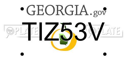 TIZ53V Georgia License Plate
