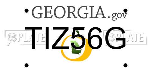 TIZ56G Georgia License Plate