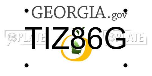 TIZ86G Georgia License Plate