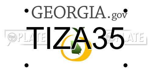 TIZA35 Georgia License Plate