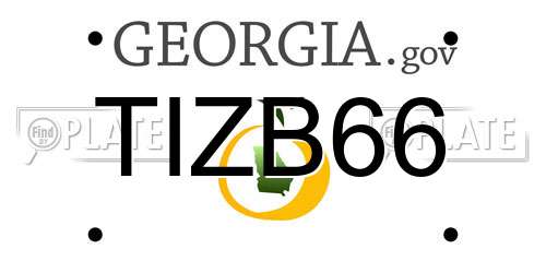 TIZB66 Georgia License Plate