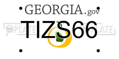TIZS66 Georgia License Plate