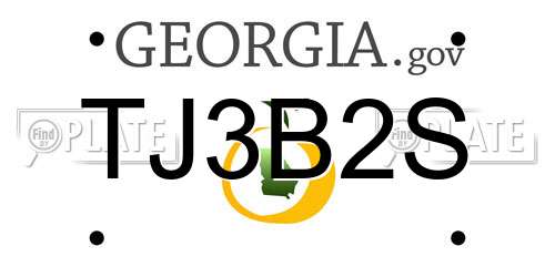 TJ3B2S Georgia License Plate