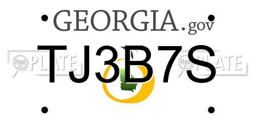 TJ3B7S Georgia License Plate