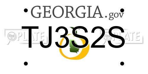 TJ3S2S Georgia License Plate