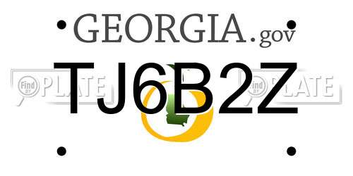 TJ6B2Z Georgia License Plate