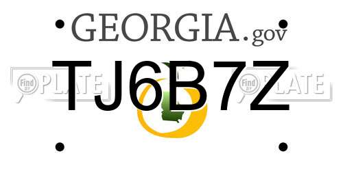 TJ6B7Z Georgia License Plate