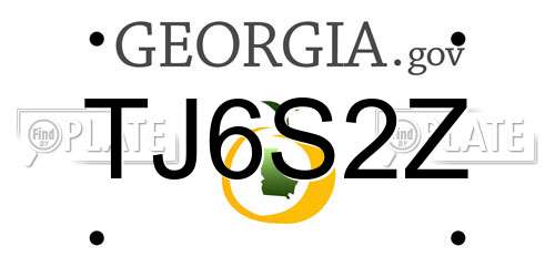 TJ6S2Z Georgia License Plate