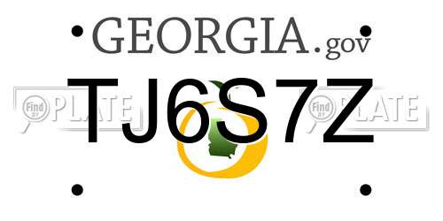 TJ6S7Z Georgia License Plate